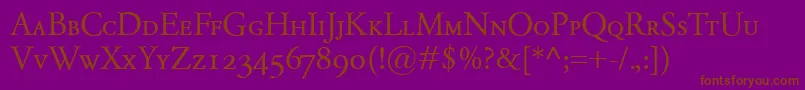 GaramondClassicoSc Font – Brown Fonts on Purple Background