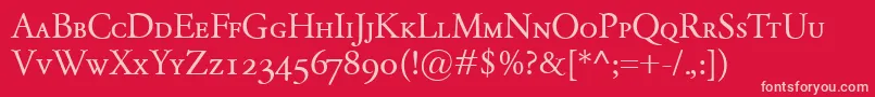 GaramondClassicoSc Font – Pink Fonts on Red Background