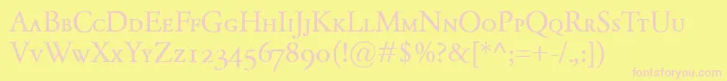 GaramondClassicoSc Font – Pink Fonts on Yellow Background