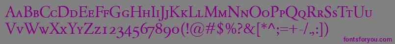 Шрифт GaramondClassicoSc – фиолетовые шрифты на сером фоне