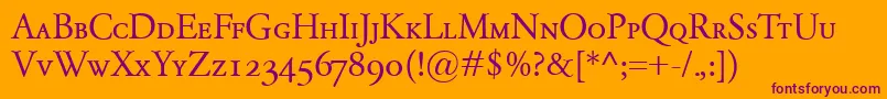 Шрифт GaramondClassicoSc – фиолетовые шрифты на оранжевом фоне