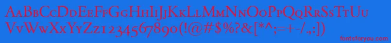 GaramondClassicoSc Font – Red Fonts on Blue Background