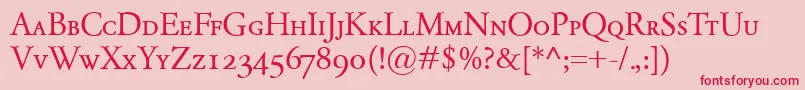 GaramondClassicoSc Font – Red Fonts on Pink Background