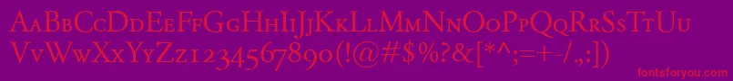 GaramondClassicoSc Font – Red Fonts on Purple Background