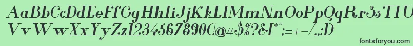 GlamorBolditalic Font – Black Fonts on Green Background