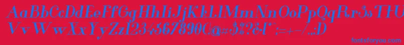 GlamorBolditalic Font – Blue Fonts on Red Background