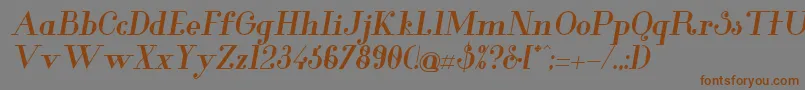 GlamorBolditalic Font – Brown Fonts on Gray Background