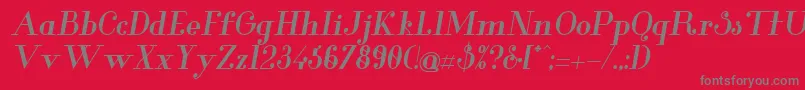 GlamorBolditalic Font – Gray Fonts on Red Background