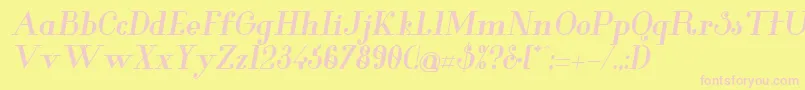 GlamorBolditalic Font – Pink Fonts on Yellow Background