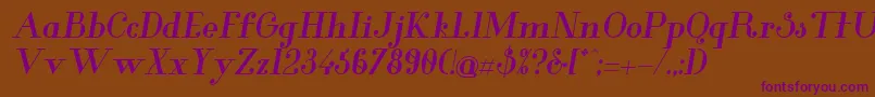 GlamorBolditalic Font – Purple Fonts on Brown Background