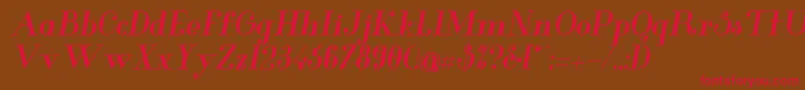 GlamorBolditalic Font – Red Fonts on Brown Background