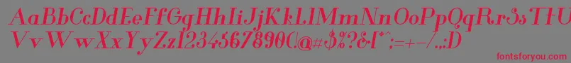Шрифт GlamorBolditalic – красные шрифты на сером фоне