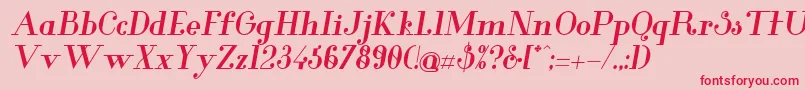 GlamorBolditalic Font – Red Fonts on Pink Background