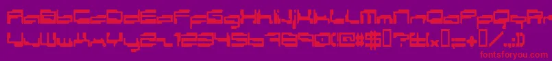 Personal-Schriftart – Rote Schriften auf violettem Hintergrund
