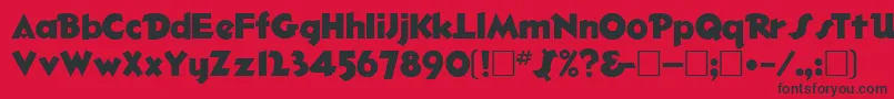 HazaelRegular Font – Black Fonts on Red Background
