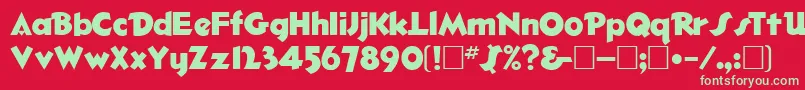 HazaelRegular Font – Green Fonts on Red Background