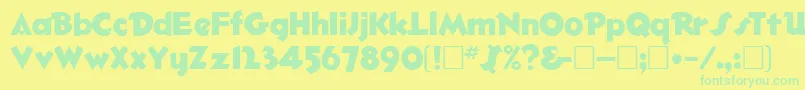 HazaelRegular Font – Green Fonts on Yellow Background