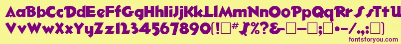 HazaelRegular Font – Purple Fonts on Yellow Background