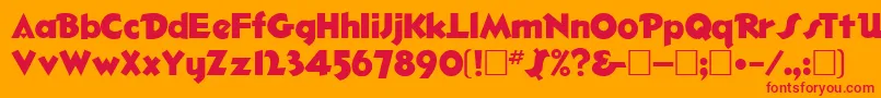 フォントHazaelRegular – オレンジの背景に赤い文字