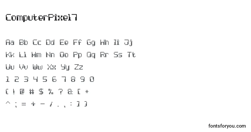 A fonte ComputerPixel7 – alfabeto, números, caracteres especiais