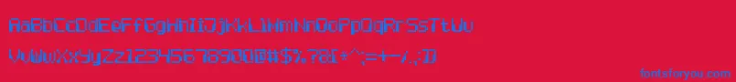 ComputerPixel7 Font – Blue Fonts on Red Background