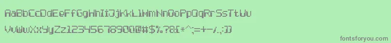 フォントComputerPixel7 – 緑の背景に灰色の文字