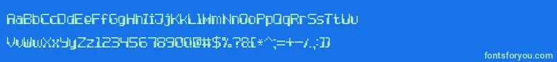 ComputerPixel7 Font – Green Fonts on Blue Background