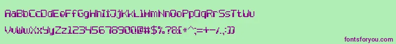 ComputerPixel7 Font – Purple Fonts on Green Background