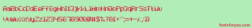 ComputerPixel7 Font – Red Fonts on Green Background