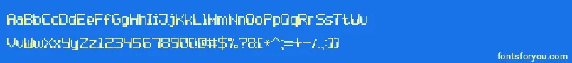 ComputerPixel7 Font – Yellow Fonts on Blue Background