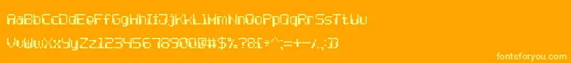 フォントComputerPixel7 – オレンジの背景に黄色の文字