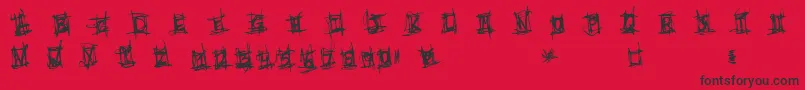 VeryShortFuse Font – Black Fonts on Red Background