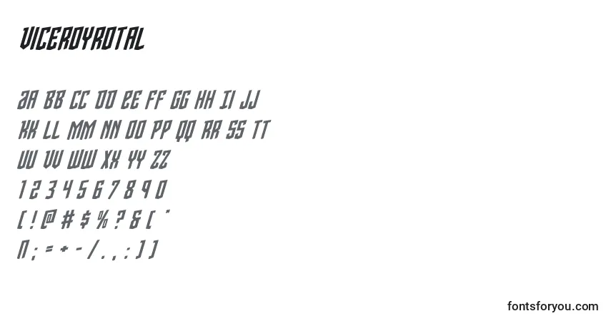Schriftart Viceroyrotal – Alphabet, Zahlen, spezielle Symbole