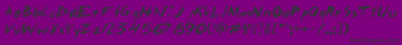 Chickscraoe-Schriftart – Schwarze Schriften auf violettem Hintergrund