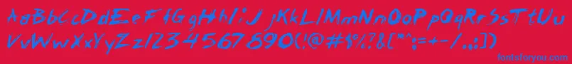 Chickscraoe Font – Blue Fonts on Red Background