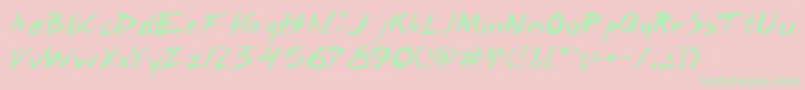 Chickscraoe Font – Green Fonts on Pink Background