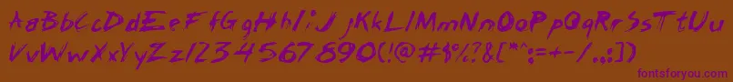 Chickscraoe Font – Purple Fonts on Brown Background