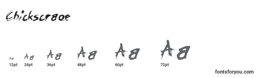 Chickscraoe Font Sizes