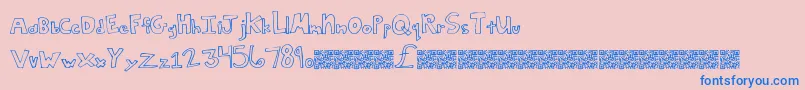 SquareDeal Font – Blue Fonts on Pink Background