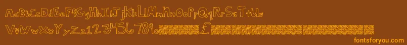 SquareDeal Font – Orange Fonts on Brown Background