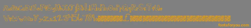 SquareDeal-fontti – oranssit fontit harmaalla taustalla