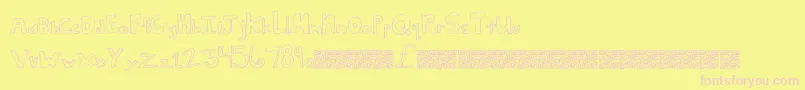 フォントSquareDeal – ピンクのフォント、黄色の背景
