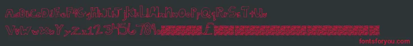 SquareDeal-Schriftart – Rote Schriften auf schwarzem Hintergrund