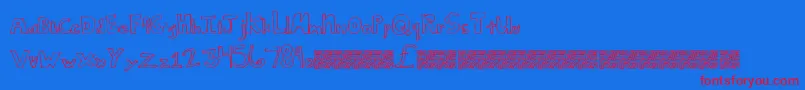 SquareDeal Font – Red Fonts on Blue Background