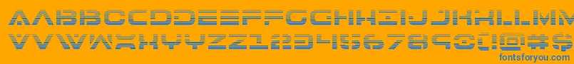 7thservicegrad Font – Blue Fonts on Orange Background