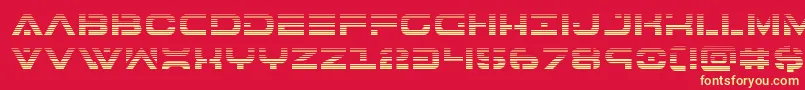 7thservicegrad Font – Yellow Fonts on Red Background