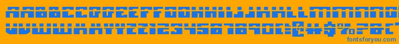 MicronianExpandedLaser Font – Blue Fonts on Orange Background