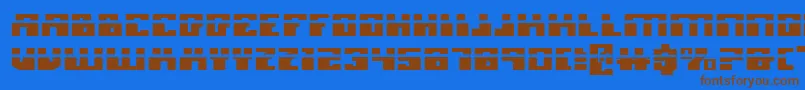 MicronianExpandedLaser Font – Brown Fonts on Blue Background