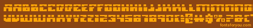MicronianExpandedLaser Font – Orange Fonts on Brown Background