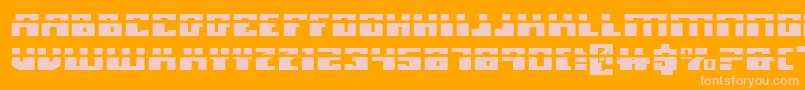 MicronianExpandedLaser Font – Pink Fonts on Orange Background